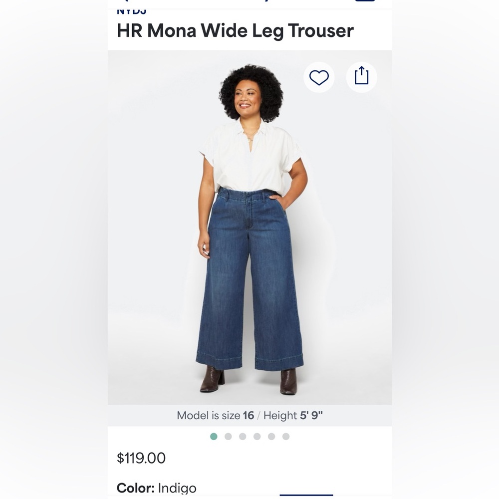 Wide leg dark blue jeans. Like new, super cute!!